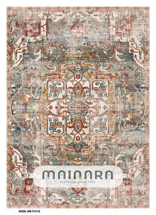 Karpet Tradisional (GW-T-0110) - Grey,Brown,Red