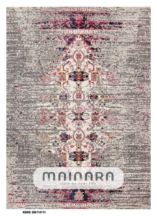 Karpet Tradisional (GW-T-0111) - Grey,Purpel,Pink