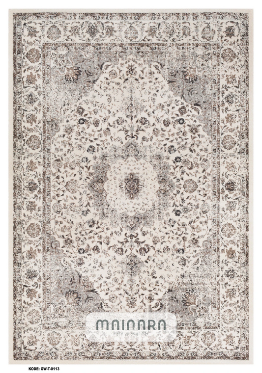 Karpet Tradisional (GW-T-0113) - Grey,Cream