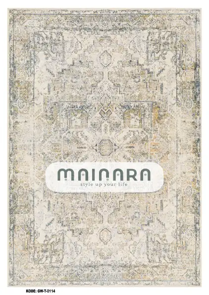 Karpet Tradisional (GW-T-0114) - Grey,Cream,Green
