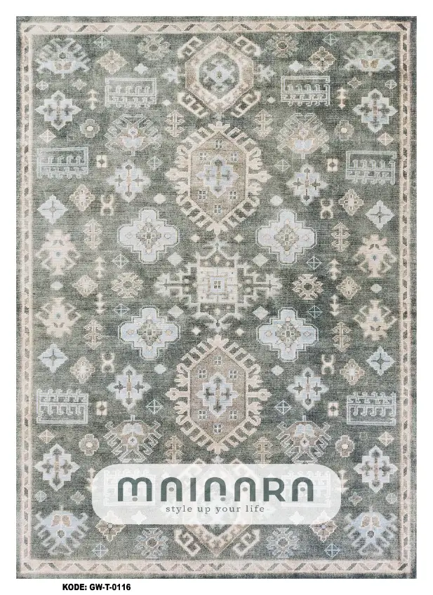 Karpet Tradisional (GW-T-0116) - Grey,Green