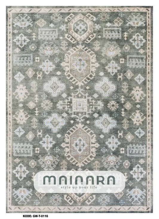 Karpet Tradisional (GW-T-0116) - Grey,Green
