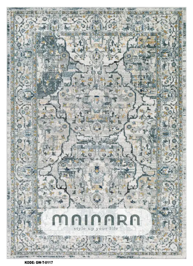 Karpet Tradisional (GW-T-0117) - Grey,Green,Blue