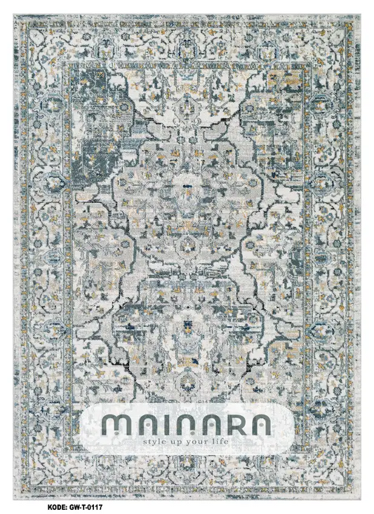 Karpet Tradisional (GW-T-0117) - Grey,Green,Blue