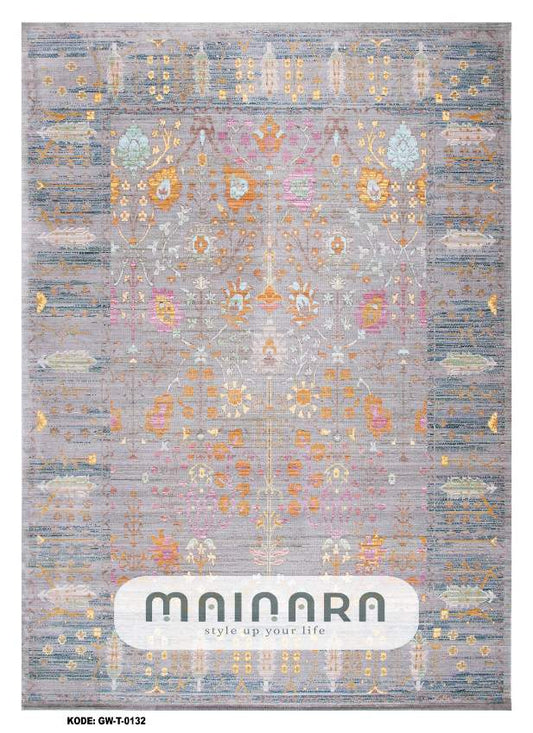 Karpet Tradisional (GW-T-0132) - Grey,Pink