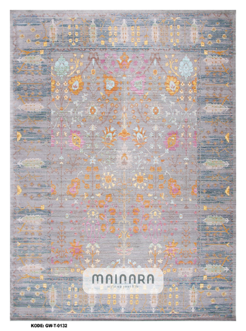 Karpet Tradisional (GW-T-0132) - Grey,Pink