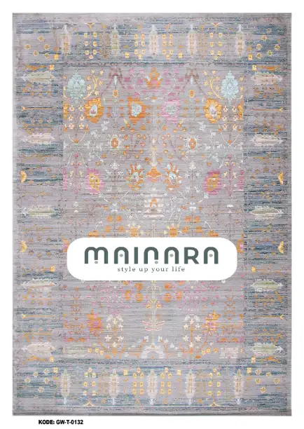 Karpet Tradisional (GW-T-0132) - Grey,Pink