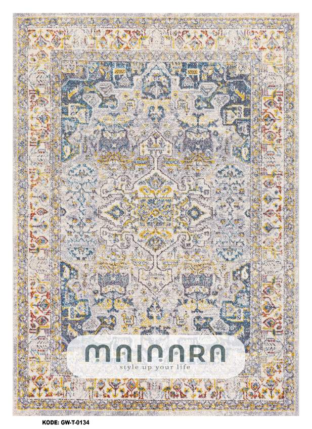 Karpet Tradisional (GW-T-0134) - Grey,Cream