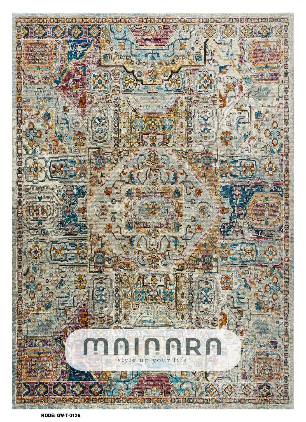 Karpet Tradisional (GW-T-0136) - Grey,Green,Brown