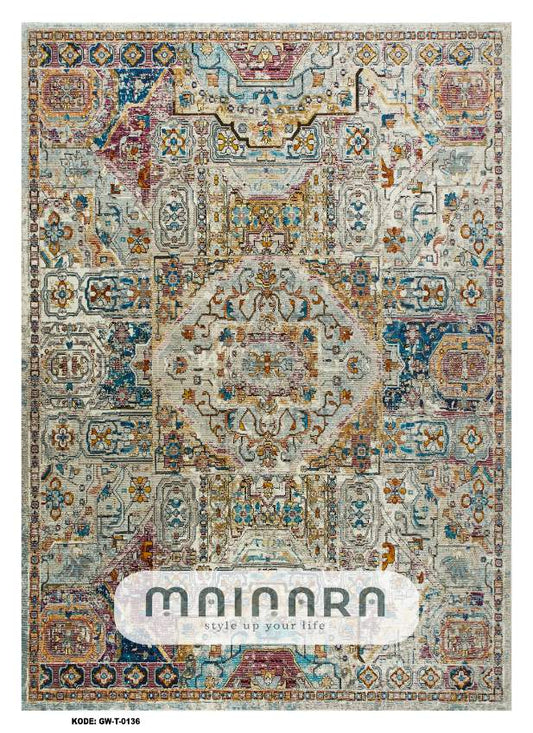 Karpet Tradisional (GW-T-0136) - Grey,Green,Brown