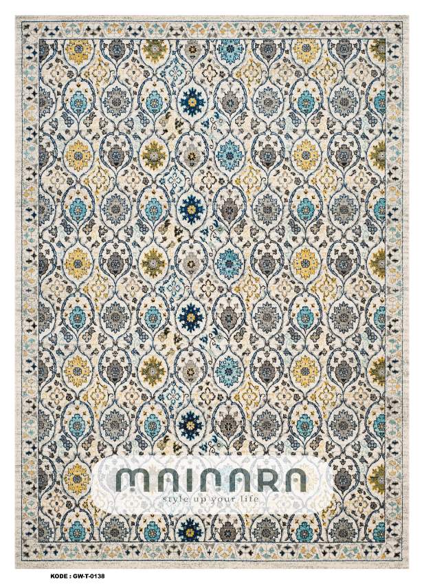 Karpet Tradisional (GW-T-0138) - Grey,Blue,Yellow