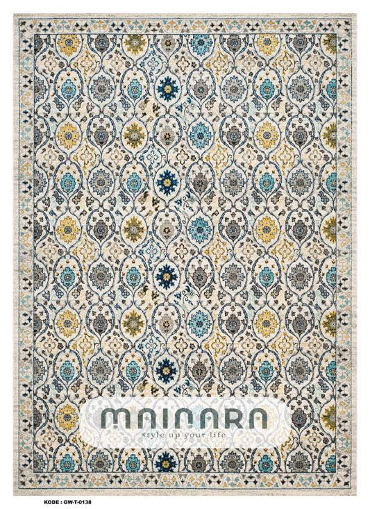 Karpet Tradisional (GW-T-0138) - Grey,Blue,Yellow
