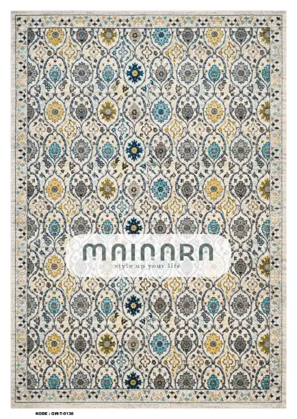 Karpet Tradisional (GW-T-0138) - Grey,Blue,Yellow