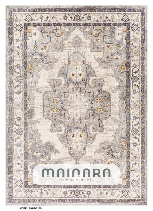 Karpet Tradisional (GW-T-0139) - Grey,Cream
