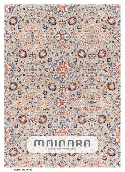 Karpet Tradisional (GW-T-0140) - Grey,,Orange,Cream