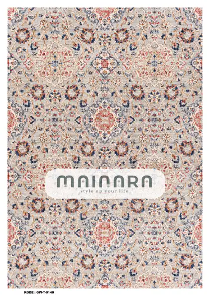 Karpet Tradisional (GW-T-0140) - Grey,,Orange,Cream