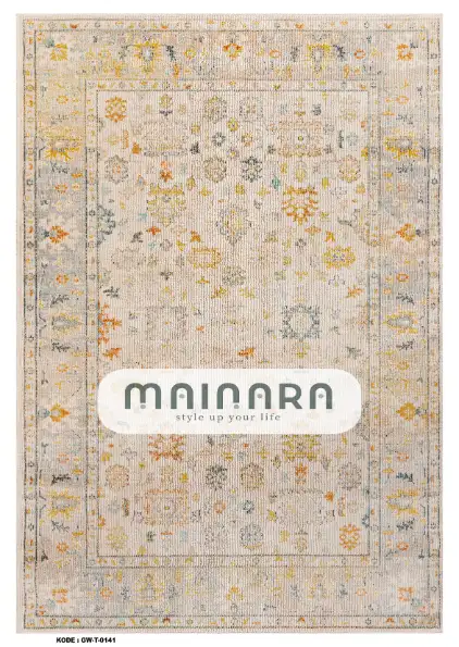 Karpet Tradisional (GW-T-0141) - Grey,Cream,Yellow