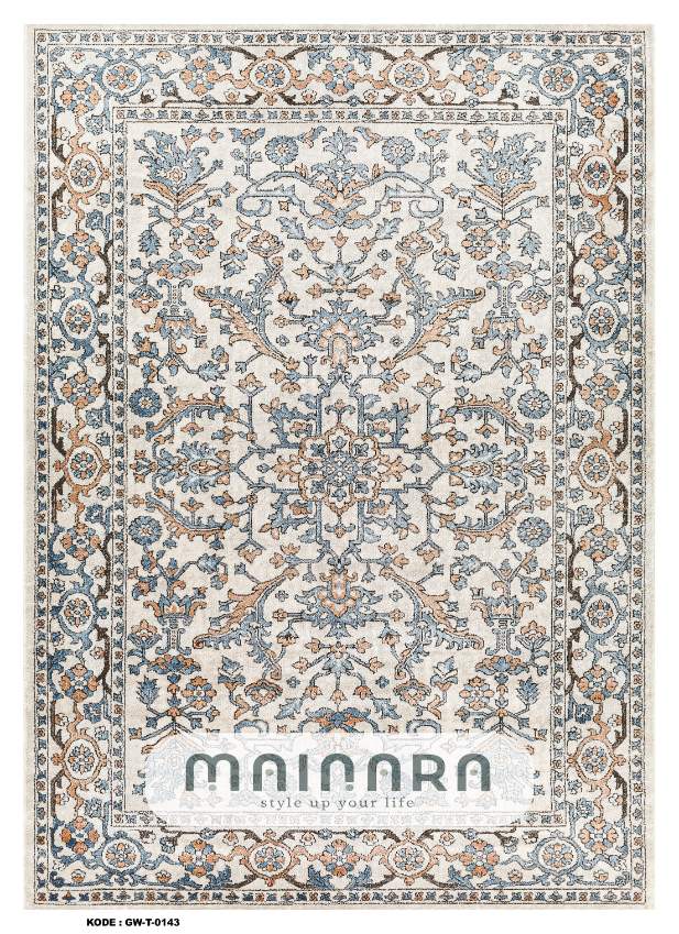 Karpet Tradisional (GW-T-0143) - Grey,Peach,Blue