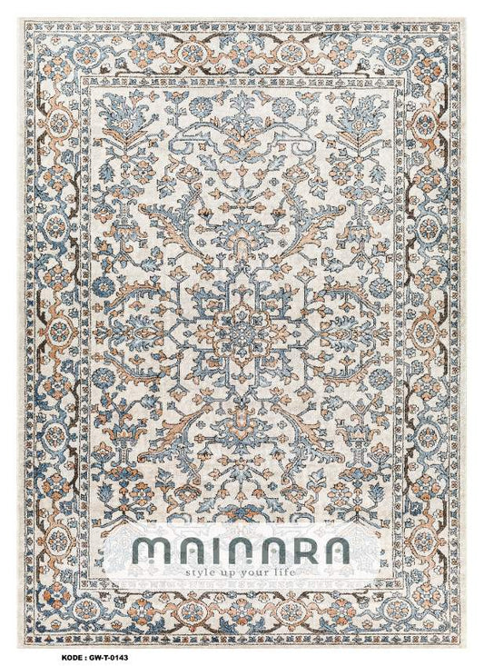 Karpet Tradisional (GW-T-0143) - Grey,Peach,Blue