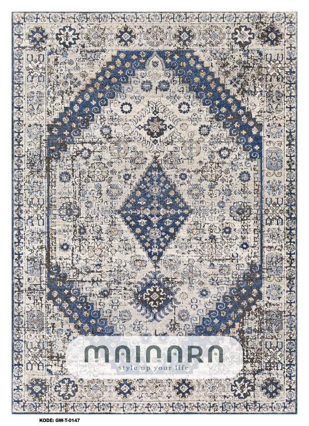 Karpet Tradisional (GW-T-0147) - Grey,Blue