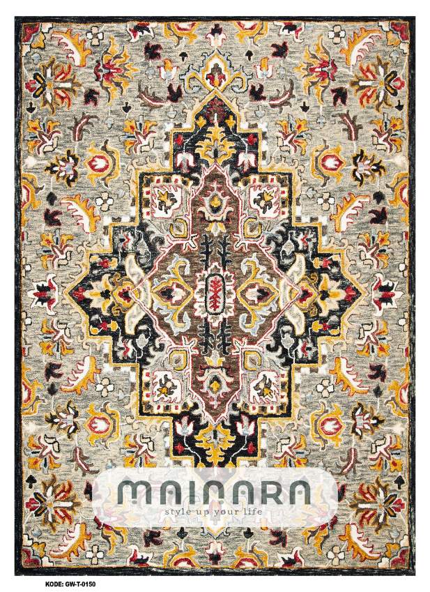 Karpet Tradisional (GW-T-0150) - Grey,Black