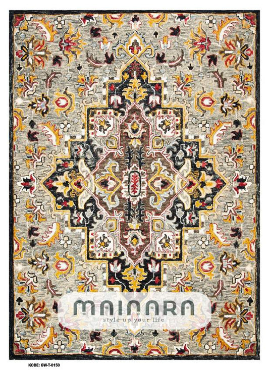 Karpet Tradisional (GW-T-0150) - Grey,Black