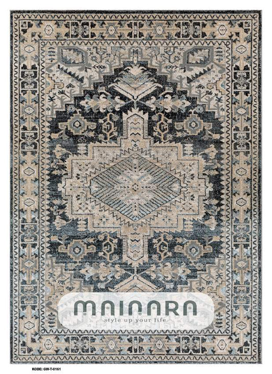 Karpet Tradisional (GW-T-0161) - Grey,Black,Blue
