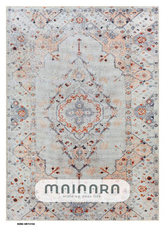 Karpet Tradisional (GW-T-0164) - Grey, Green, Blue