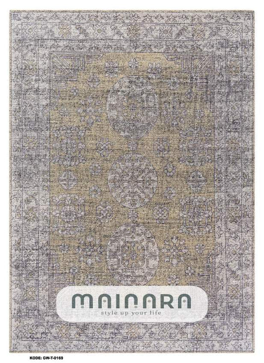 Karpet Tradisional (GW-T-0169) - Grey,Cream,Yellow