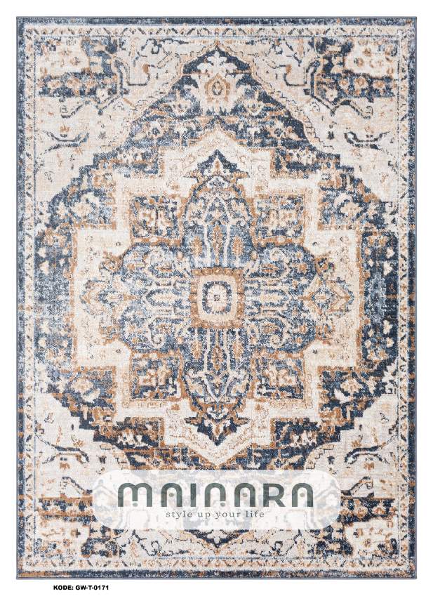 Karpet Tradisional (GW-T-0171) - Grey, Blue