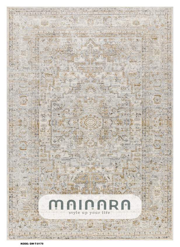 Karpet Tradisional (GW-T-0179) - Grey, Creme