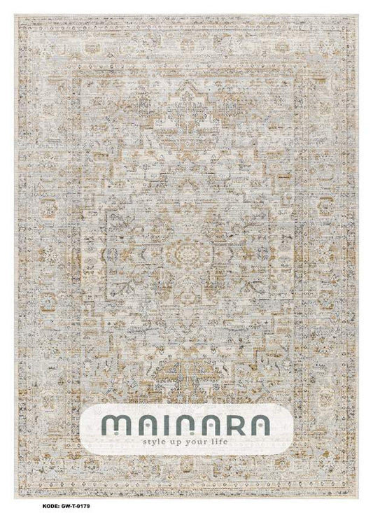 Karpet Tradisional (GW-T-0179) - Grey, Creme