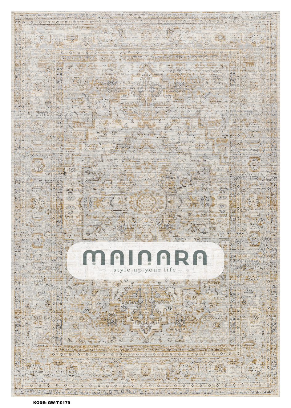 Karpet Tradisional (GW-T-0179) - Grey, Creme