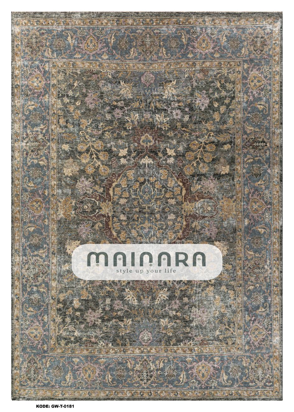 Karpet Tradisional (GW-T-0181) - Grey, Blue