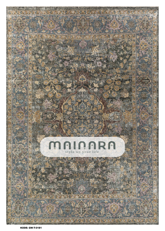 Karpet Tradisional (GW-T-0181) - Grey, Blue
