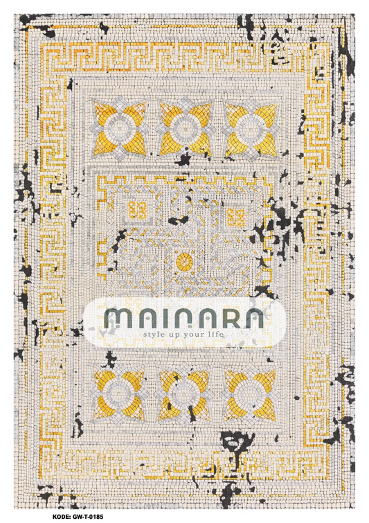 Karpet Tradisional (GW-T-0185) - Grey, Yellow