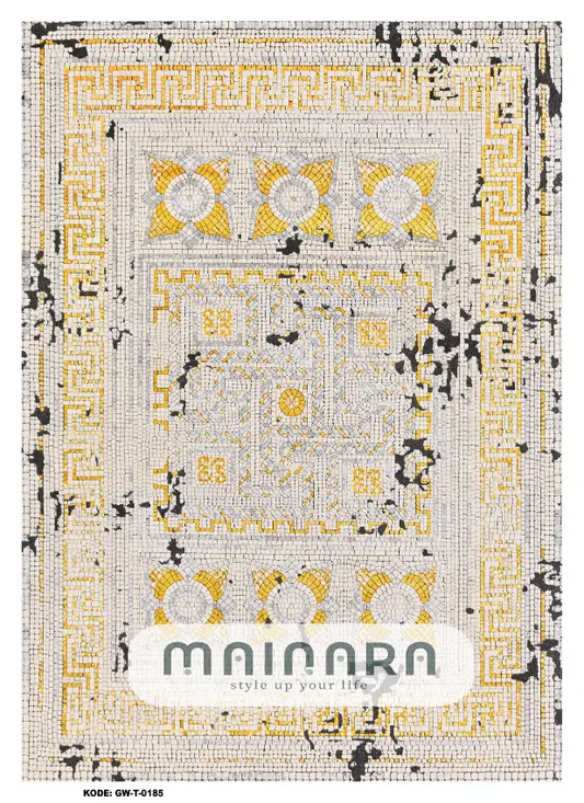 Karpet Tradisional (GW-T-0185) - Grey, Yellow