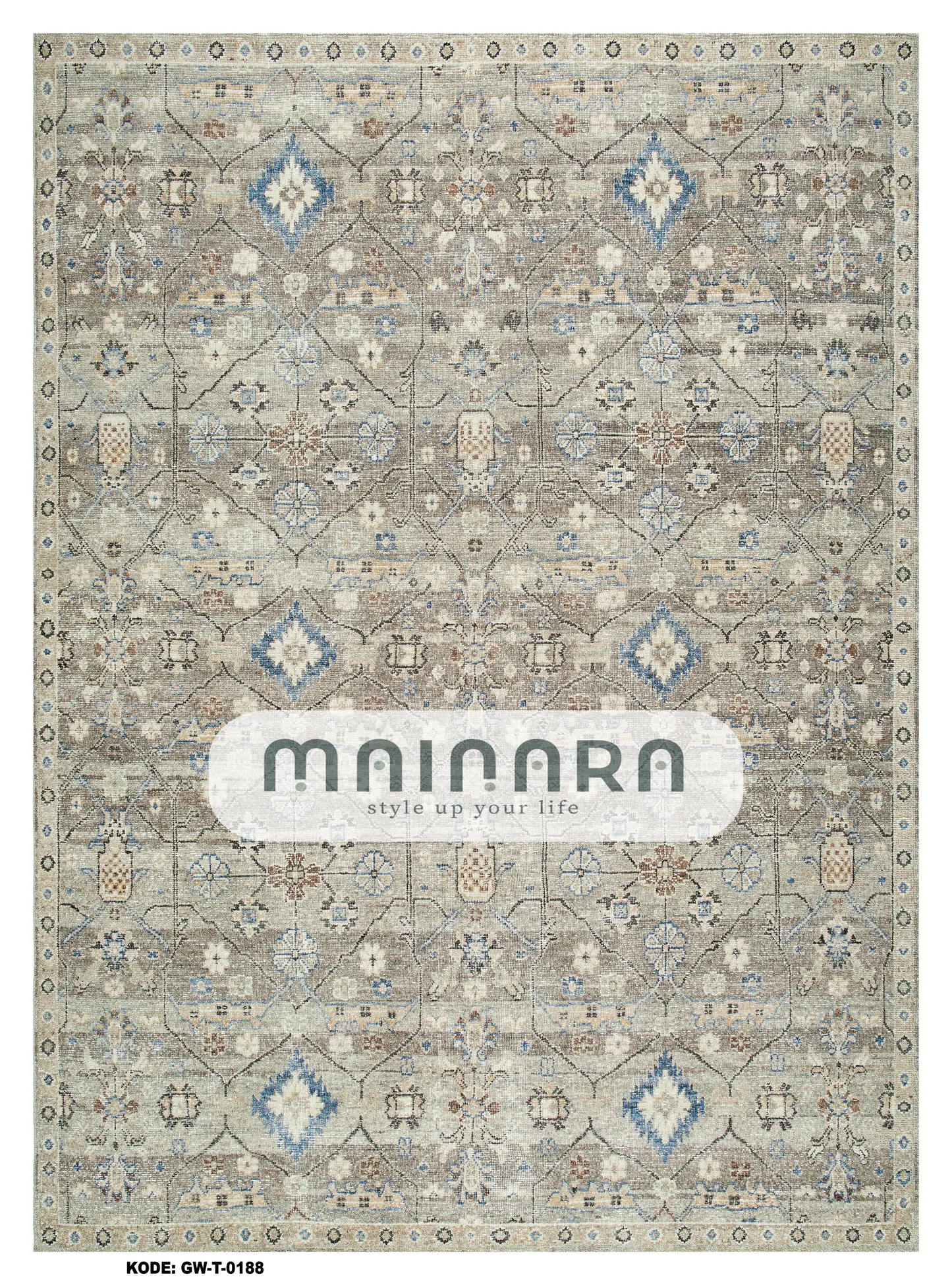 Karpet Tradisional (GW-T-0188) - Grey, Brown