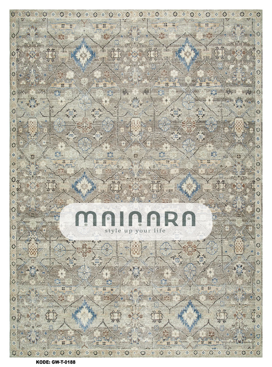 Karpet Tradisional (GW-T-0188) - Grey, Brown