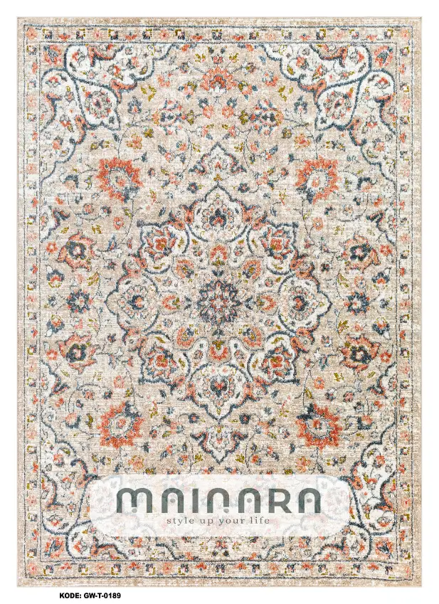 Karpet Tradisional (GW-T-0189) - Grey, Creme