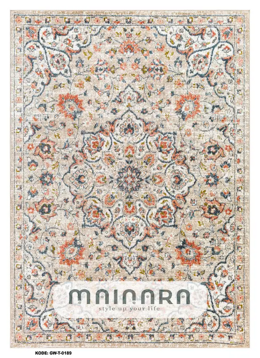 Karpet Tradisional (GW-T-0189) - Grey, Creme