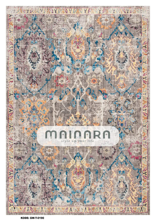 Karpet Tradisional (GW-T-0190) - Grey, Blue, Brown