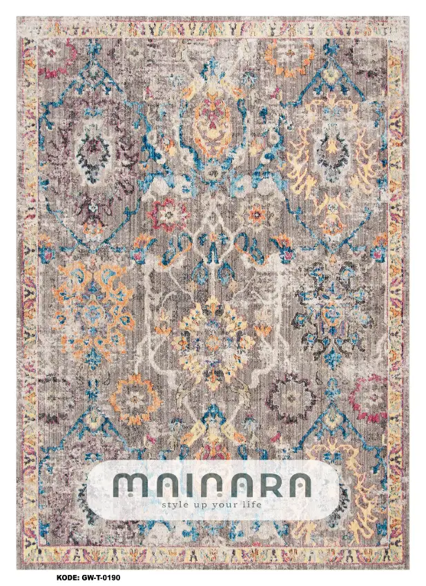 Karpet Tradisional (GW-T-0190) - Grey, Blue, Brown