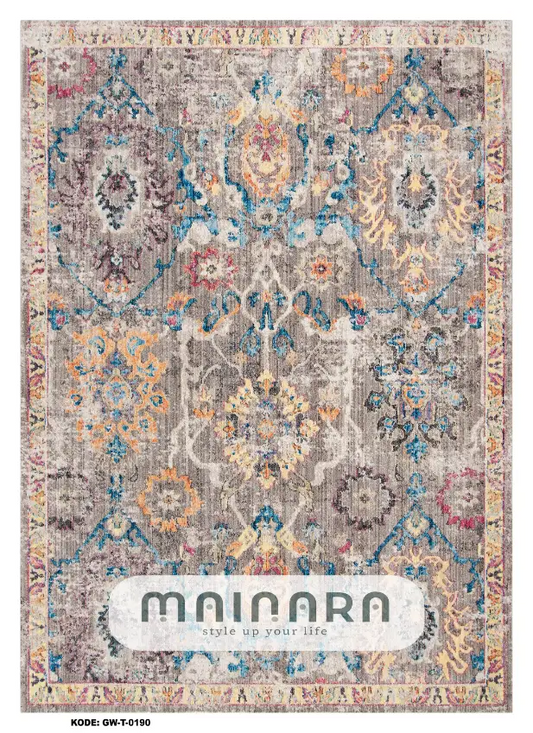 Karpet Tradisional (GW-T-0190) - Grey, Blue, Brown