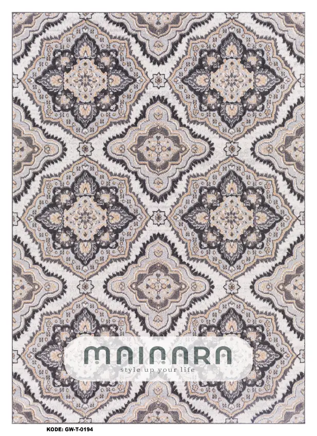 Karpet Tradisional (GW-T-0194) - Grey, Brown, Creme