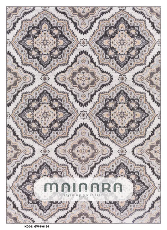 Karpet Tradisional (GW-T-0194) - Grey, Brown, Creme