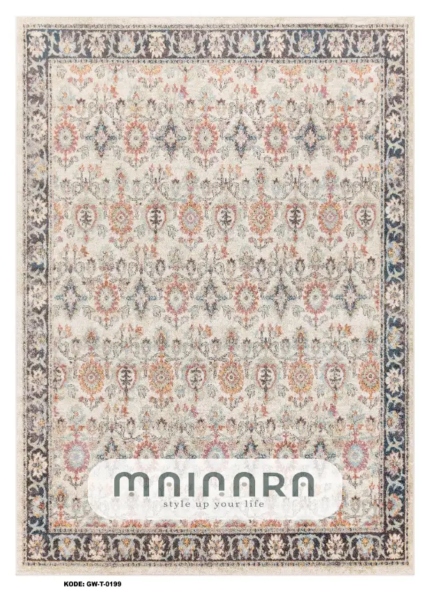 Karpet Tradisional (GW-T-0199) - Grey,Orange
