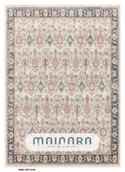 Karpet Tradisional (GW-T-0199) - Grey,Orange