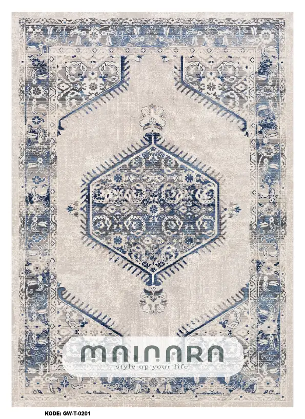 Karpet Tradisional (GW-T-0201) - Grey, Blue