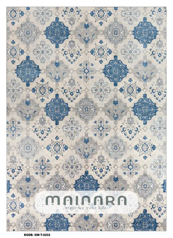 Karpet Tradisional (GW-T-0202) - Grey, Blue